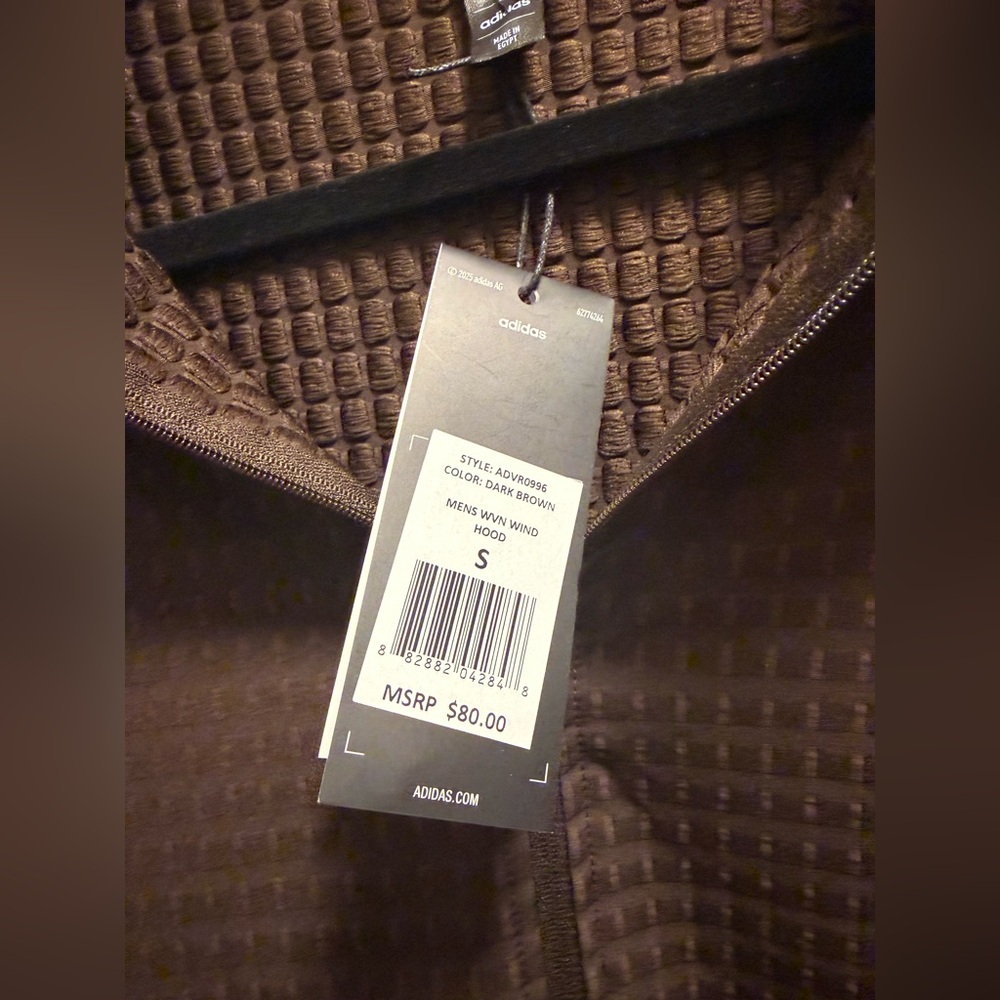 🤎 ✨ADIDAS Quarter Zip Wind Hoodie – Chocolate Brown – Men’s Small – NEW✨ - Picture 3 of 6